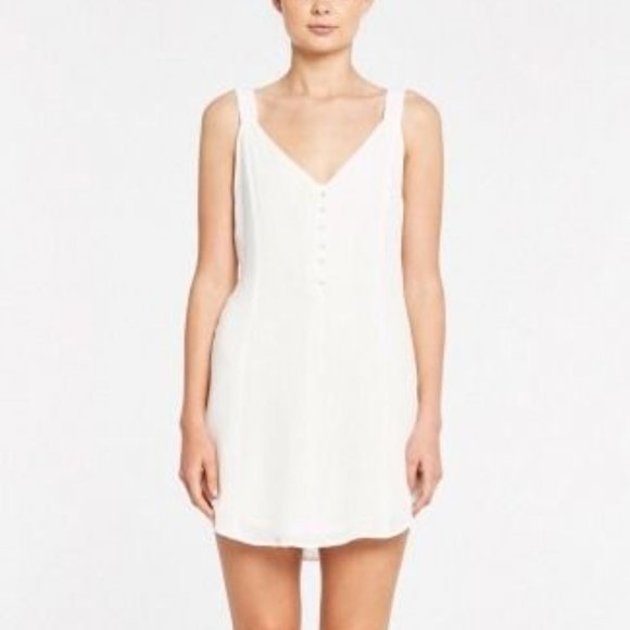 zulu & zephyr Dresses & Skirts - New White Breeze Button Placket Mini Slip Dress Sm